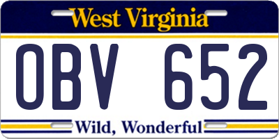 WV license plate OBV652
