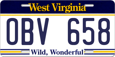 WV license plate OBV658