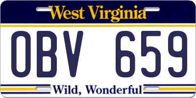 WV license plate OBV659