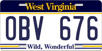 WV license plate OBV676