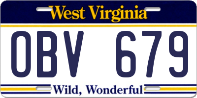 WV license plate OBV679