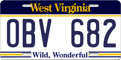 WV license plate OBV682