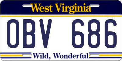 WV license plate OBV686