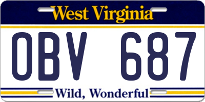 WV license plate OBV687