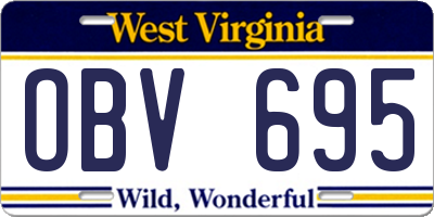 WV license plate OBV695