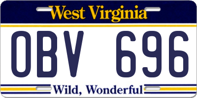 WV license plate OBV696