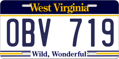WV license plate OBV719