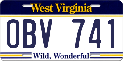 WV license plate OBV741