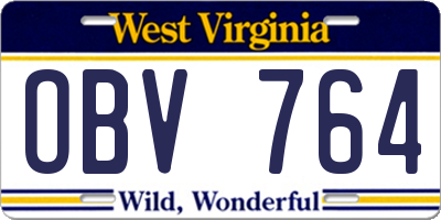 WV license plate OBV764