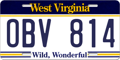 WV license plate OBV814