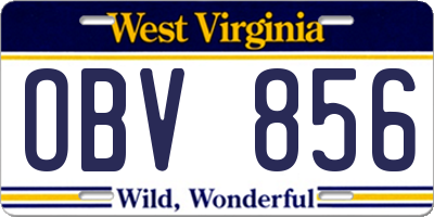 WV license plate OBV856