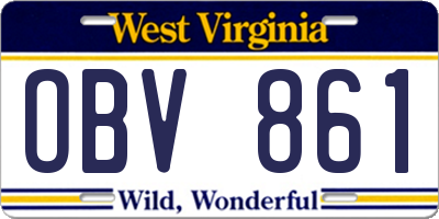 WV license plate OBV861