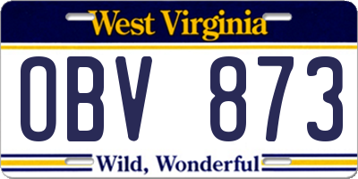 WV license plate OBV873
