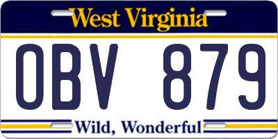 WV license plate OBV879