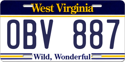 WV license plate OBV887