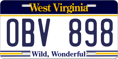 WV license plate OBV898