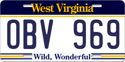 WV license plate OBV969