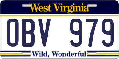 WV license plate OBV979