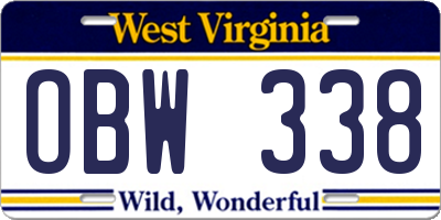 WV license plate OBW338