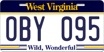 WV license plate OBY095