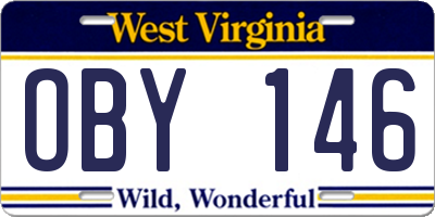 WV license plate OBY146