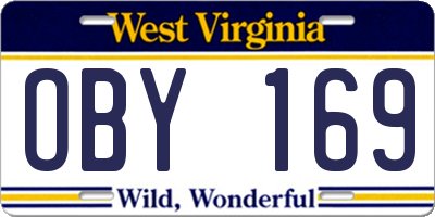 WV license plate OBY169