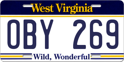 WV license plate OBY269