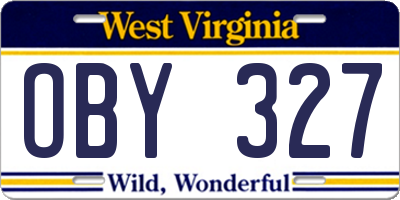 WV license plate OBY327