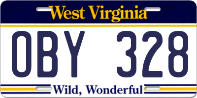 WV license plate OBY328