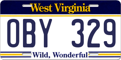 WV license plate OBY329