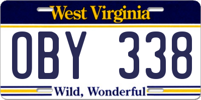 WV license plate OBY338