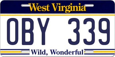 WV license plate OBY339