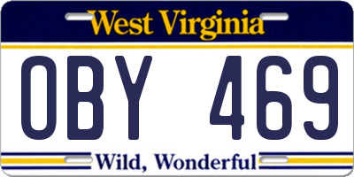 WV license plate OBY469