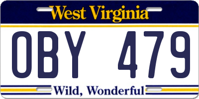 WV license plate OBY479