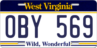 WV license plate OBY569