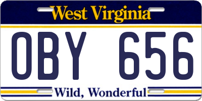 WV license plate OBY656