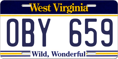 WV license plate OBY659