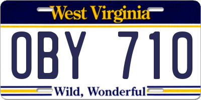 WV license plate OBY710