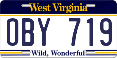 WV license plate OBY719