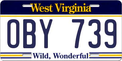 WV license plate OBY739