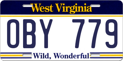 WV license plate OBY779