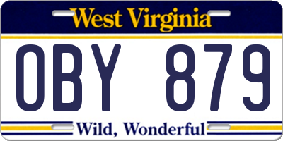 WV license plate OBY879