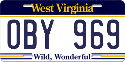 WV license plate OBY969