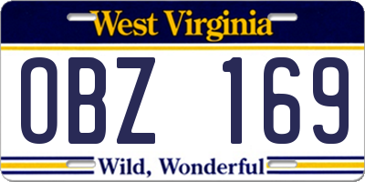 WV license plate OBZ169