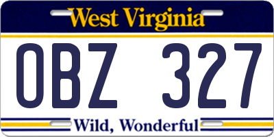 WV license plate OBZ327