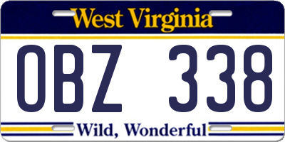 WV license plate OBZ338