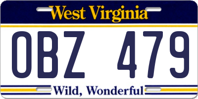 WV license plate OBZ479