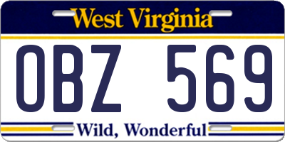 WV license plate OBZ569