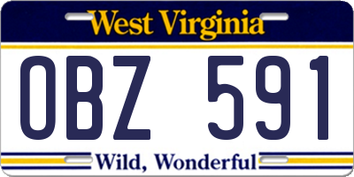 WV license plate OBZ591