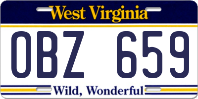 WV license plate OBZ659